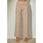 EDITBYNINE TAN HIGH WAISTED FOLD OVER PANTS