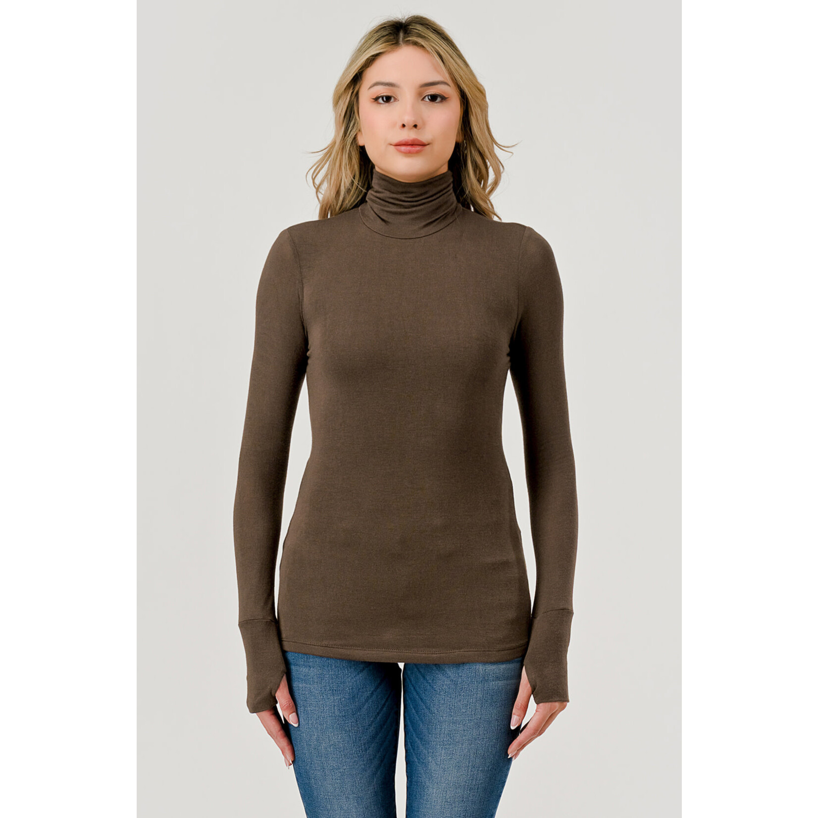 DOUBLE LAYERED TURTLENECK LONG SELEVE W/ THUMBHOLES