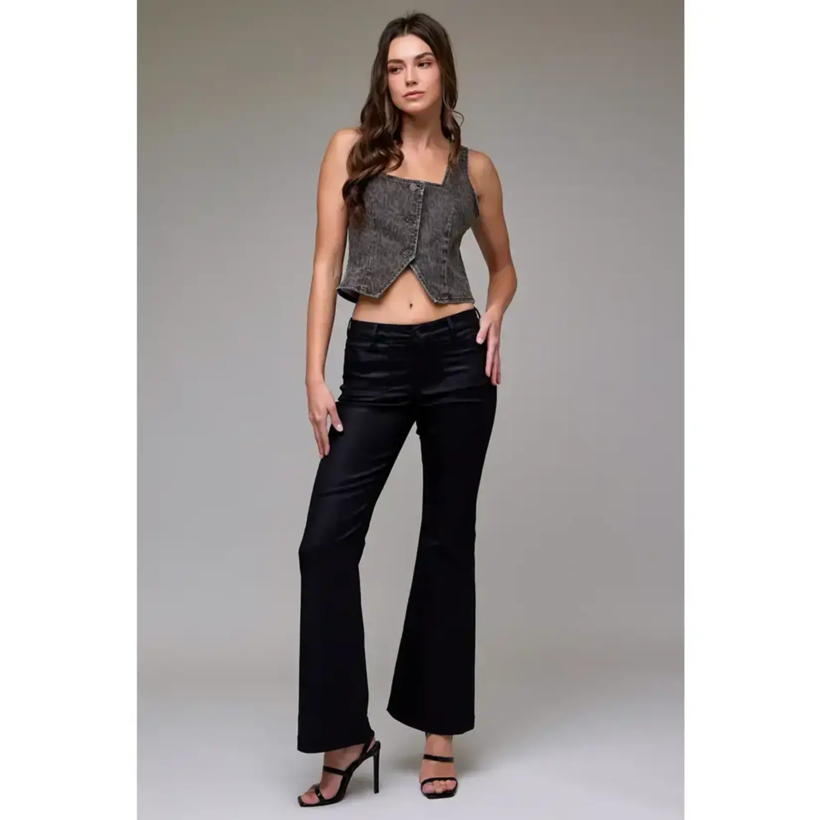 HIDDEN COATED MID RISE HAPPI FLARE