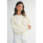 MABLE CREAM CARDIGAN WITH GOLD BUTTONS