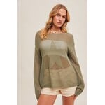 STAR PATTERNED BACK TWISTED SWEATER