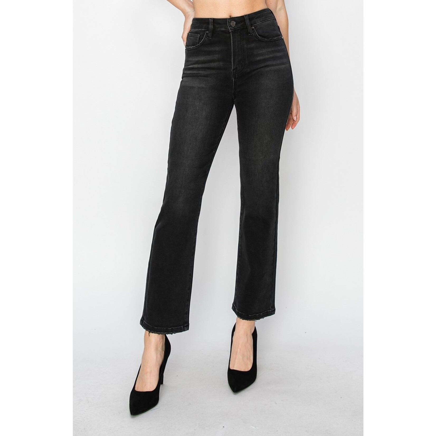 BLACK HIGH RISE CROP SKINNY