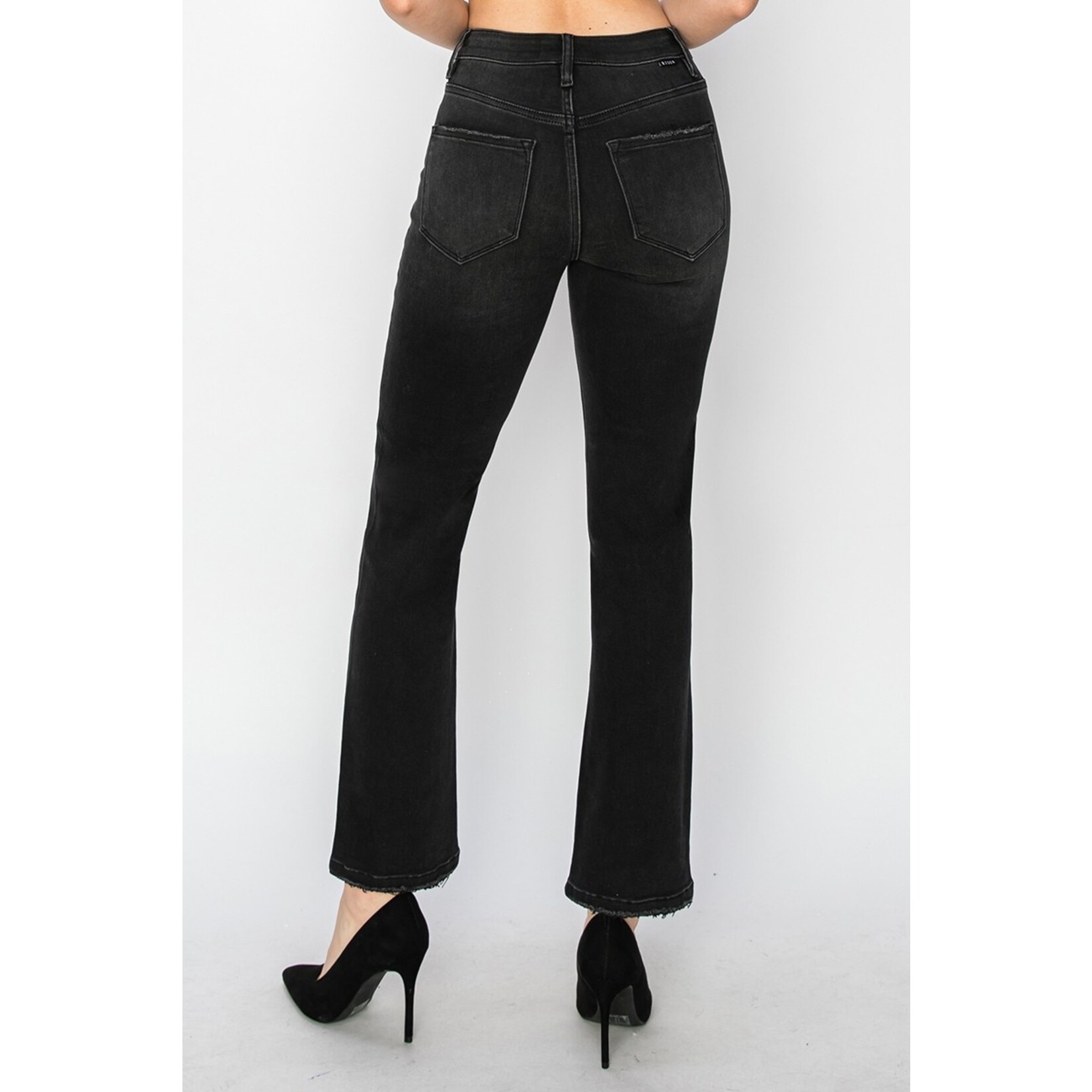 BLACK HIGH RISE CROP SKINNY