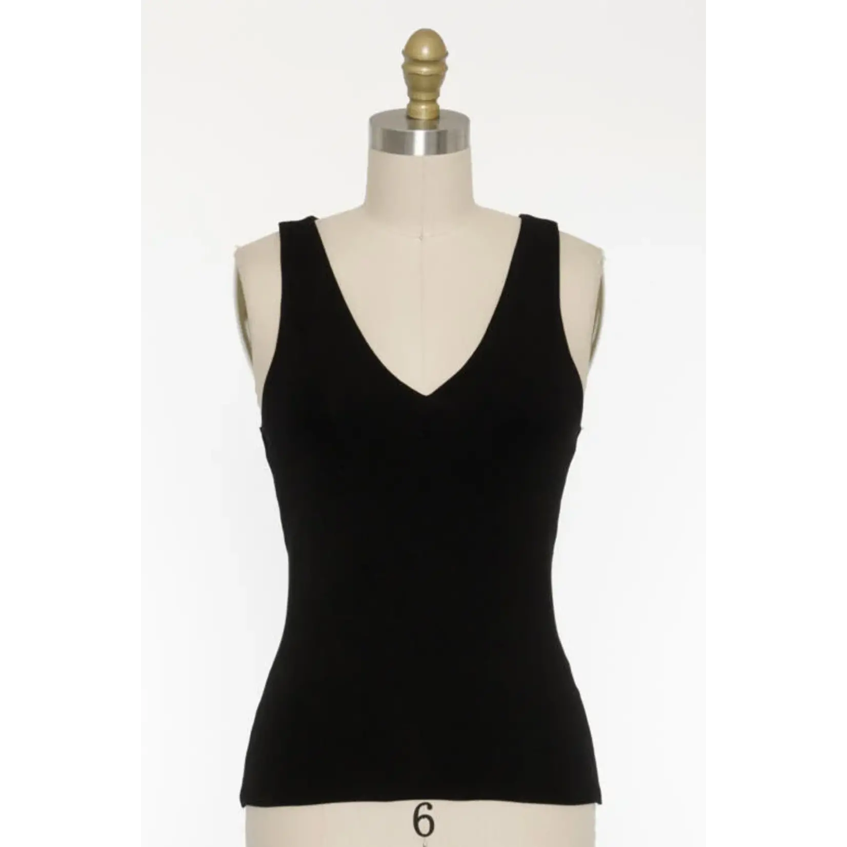 BLACK DOUBLE LINED TANK TOP