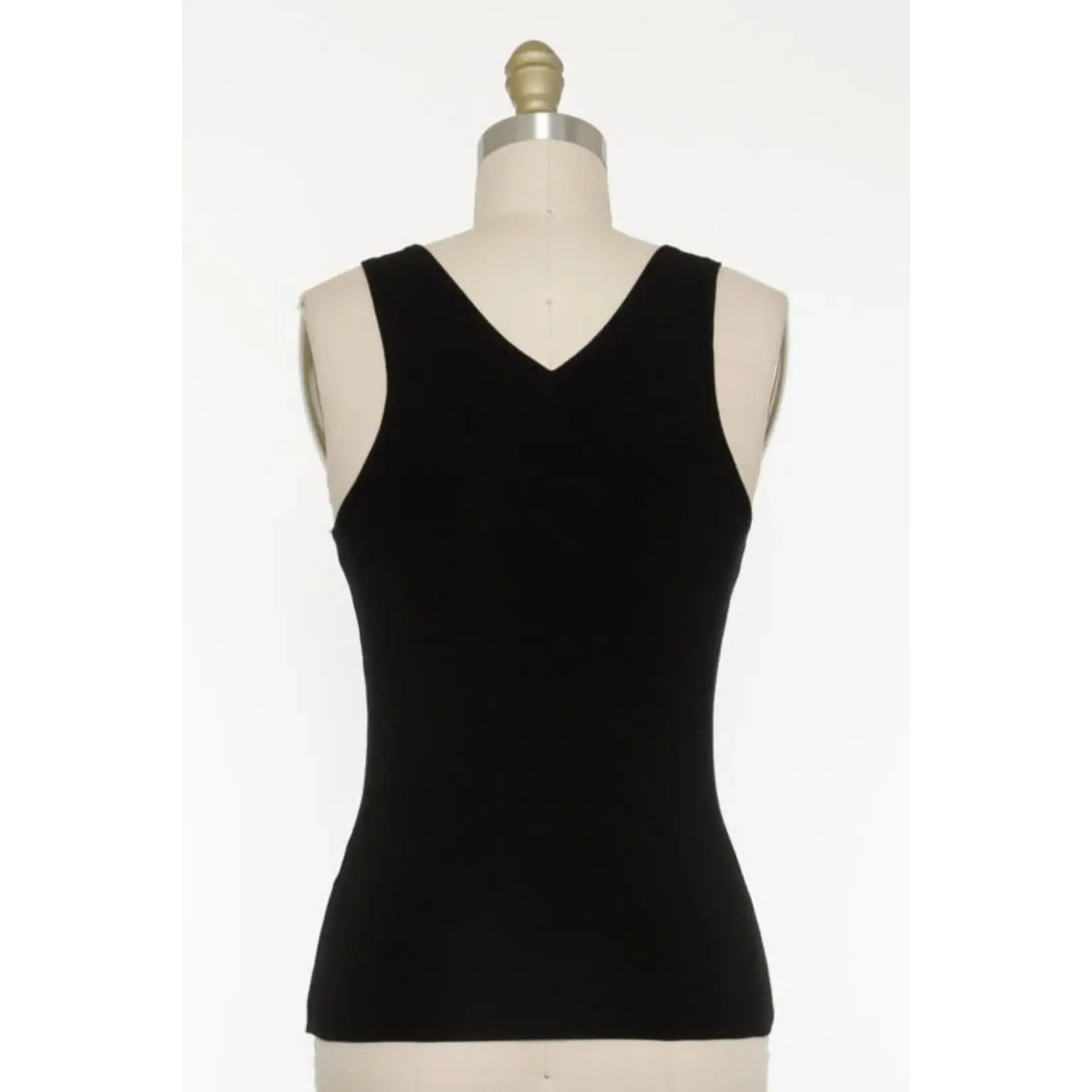 BLACK DOUBLE LINED TANK TOP