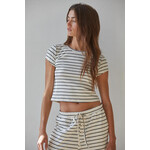 STRIPED SHORT SLEEVE B&W