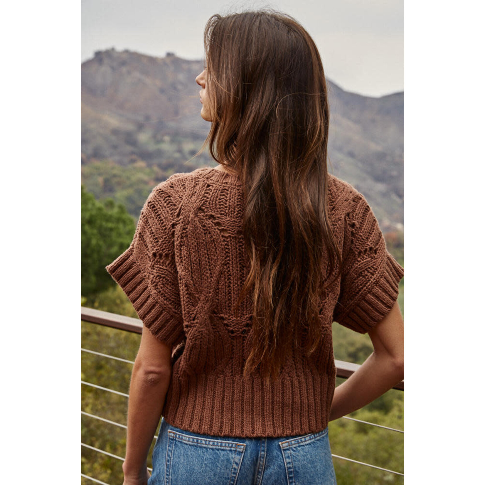 BROWN CALI CROCHET TOP