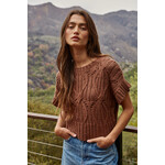 BROWN CALI CROCHET TOP