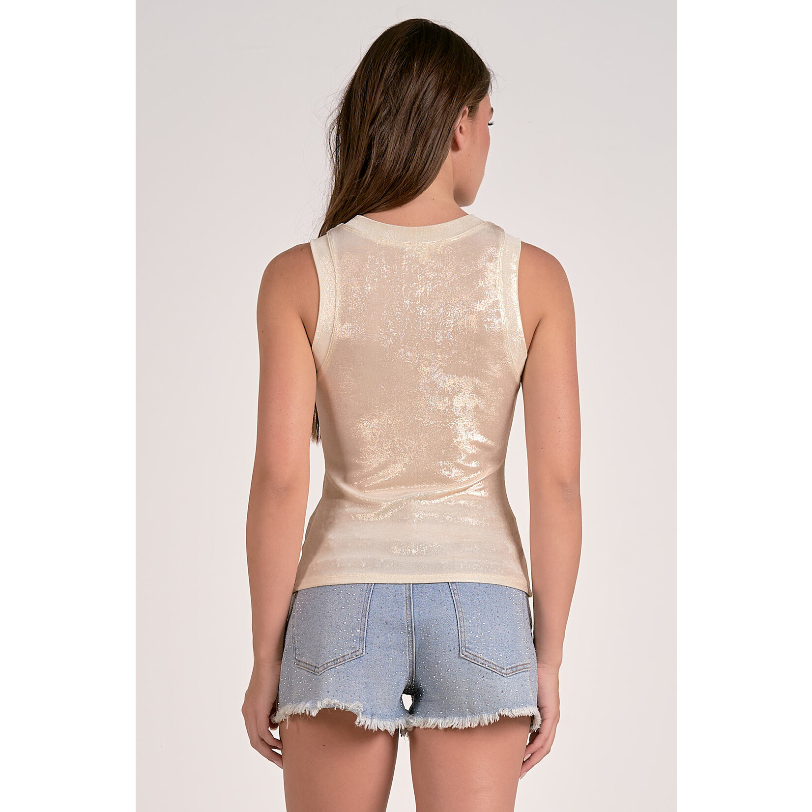 WHITE METTALIC TANK TOP