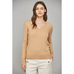 CAMEL V NECK SWEATER TOP