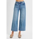 DARK MID RISE CROP WIDE JEAN