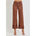 HIGH RISE WIDE LEG JEANS IN ESPRESSO