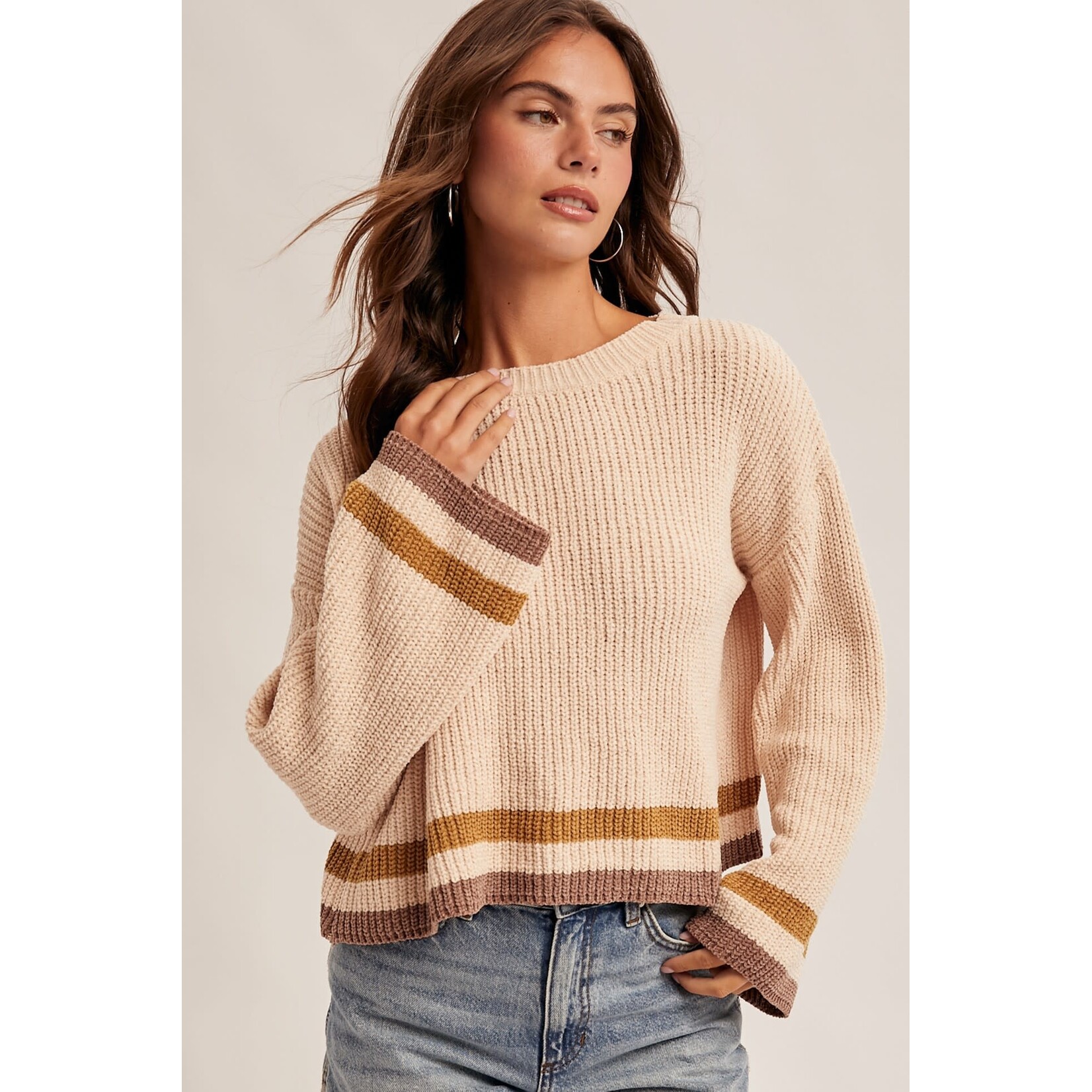 CREW NECK CHENILLE SWEATER
