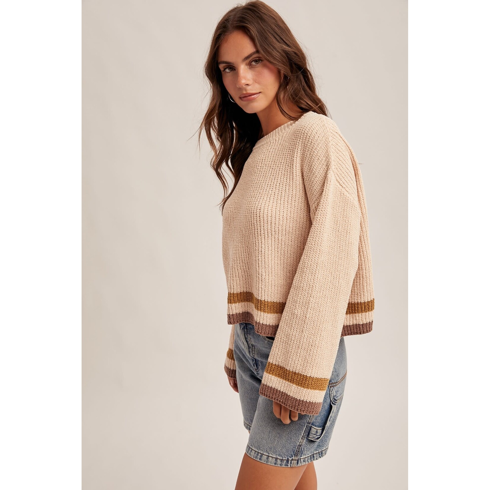 CREW NECK CHENILLE SWEATER