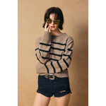 STRIPED BUTTON DETAIL SWEATER