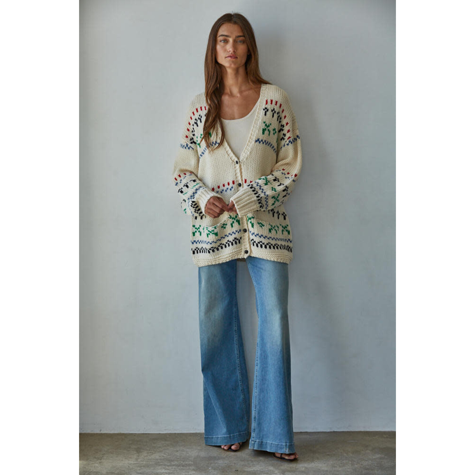 FAIR ISLE CARDIGAN TOP