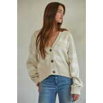 WHITE & TAN STRIPED CARDIGAN