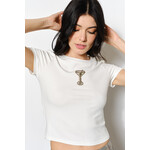 WHITE MARTINI BEAD TEE
