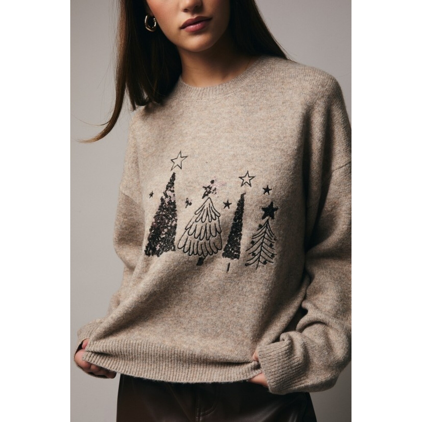 sunday edition SEQUIN HOLIDAY SWEATER