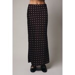 POLKA DOT SATIN MIDI SKIRT
