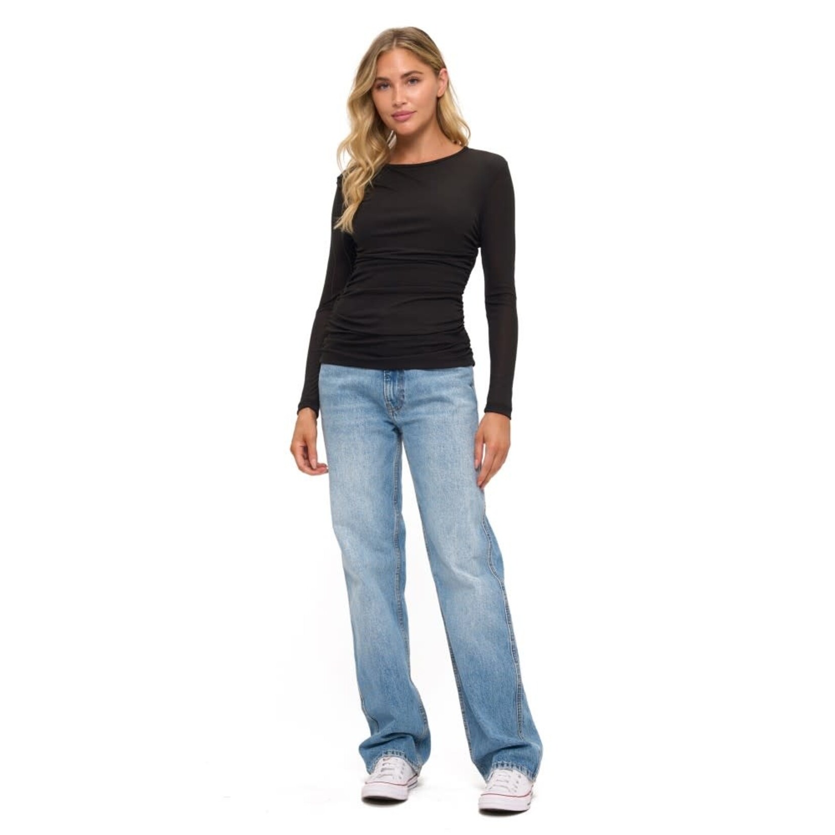 LONG SLEEVE RUCHED TOP