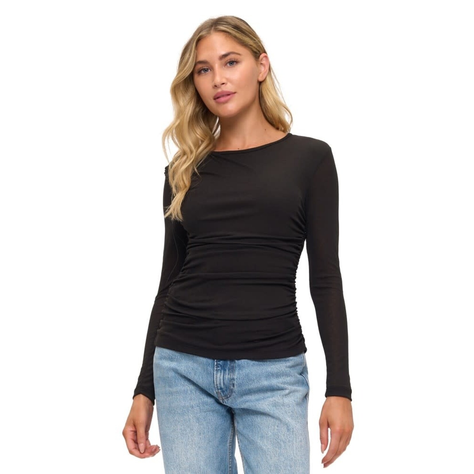 LONG SLEEVE RUCHED TOP