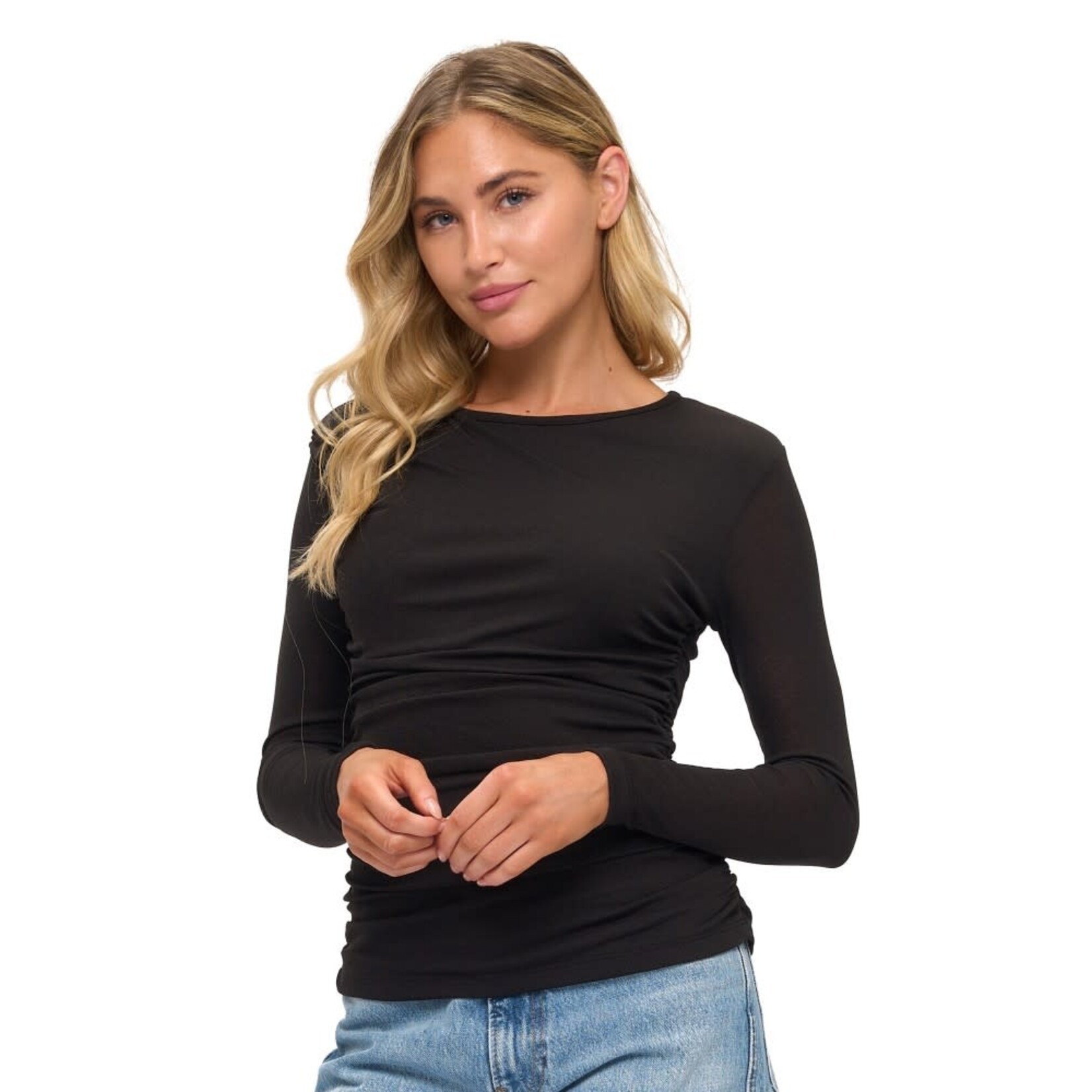 LONG SLEEVE RUCHED TOP