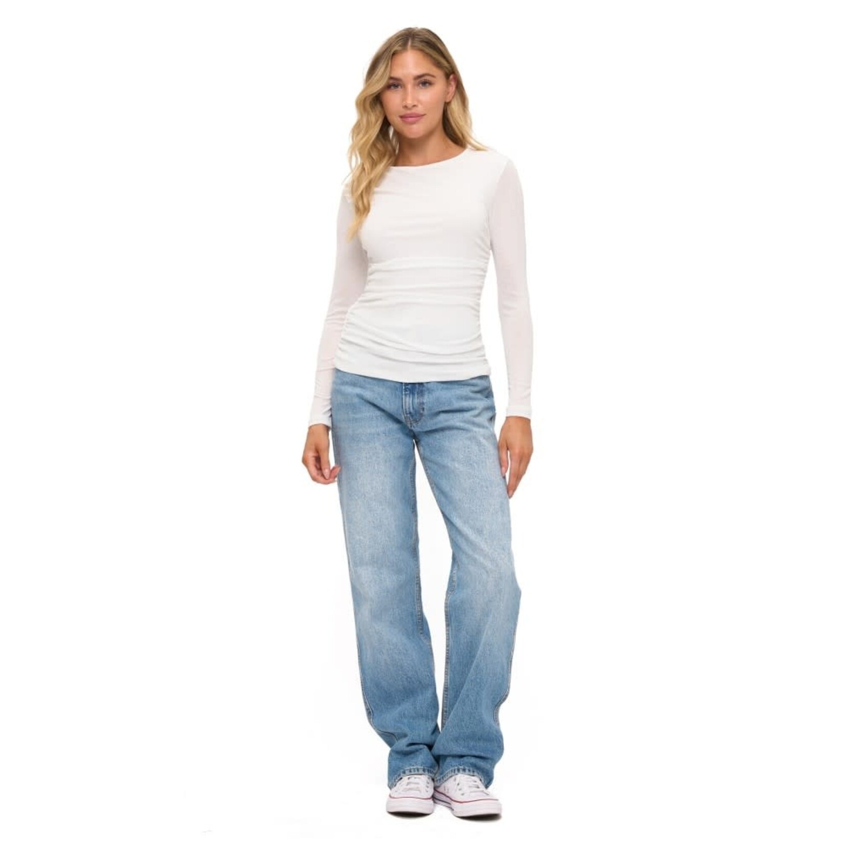 LONG SLEEVE RUCHED TOP