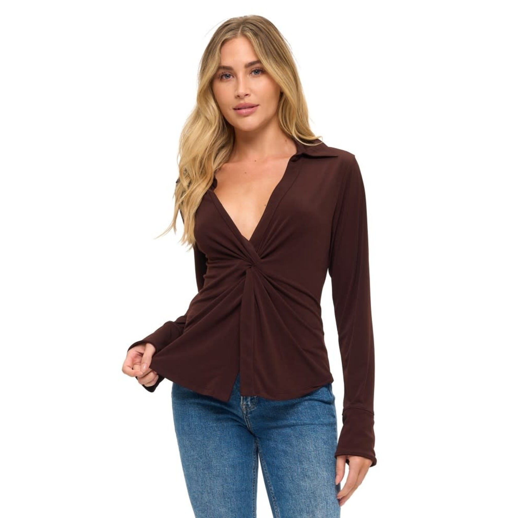 COLLAR TWIST FRONT TOP