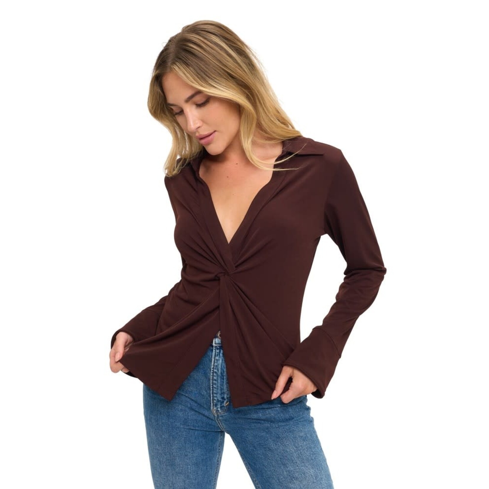 COLLAR TWIST FRONT TOP