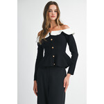 OFF SHOULDER PEPLUM TOP