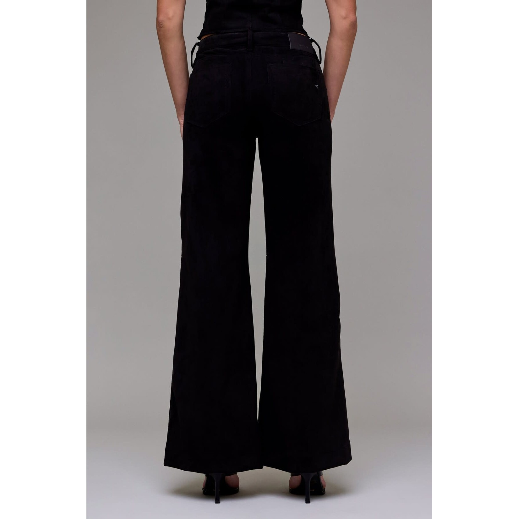 BLACK SUEDE STRETCH COMFORT FLARE