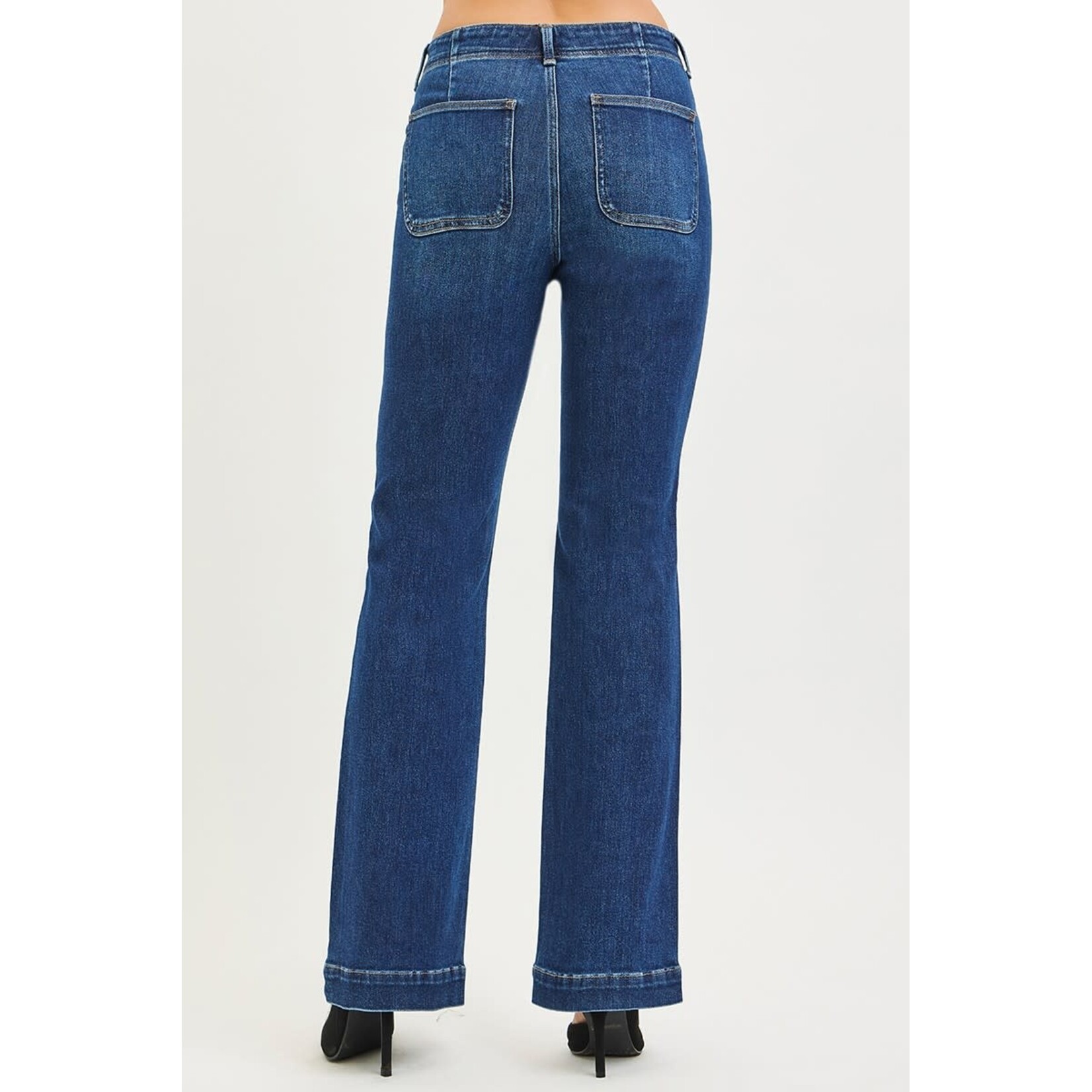 DARK WASH HIGH RISE BOOTCUT JEANS