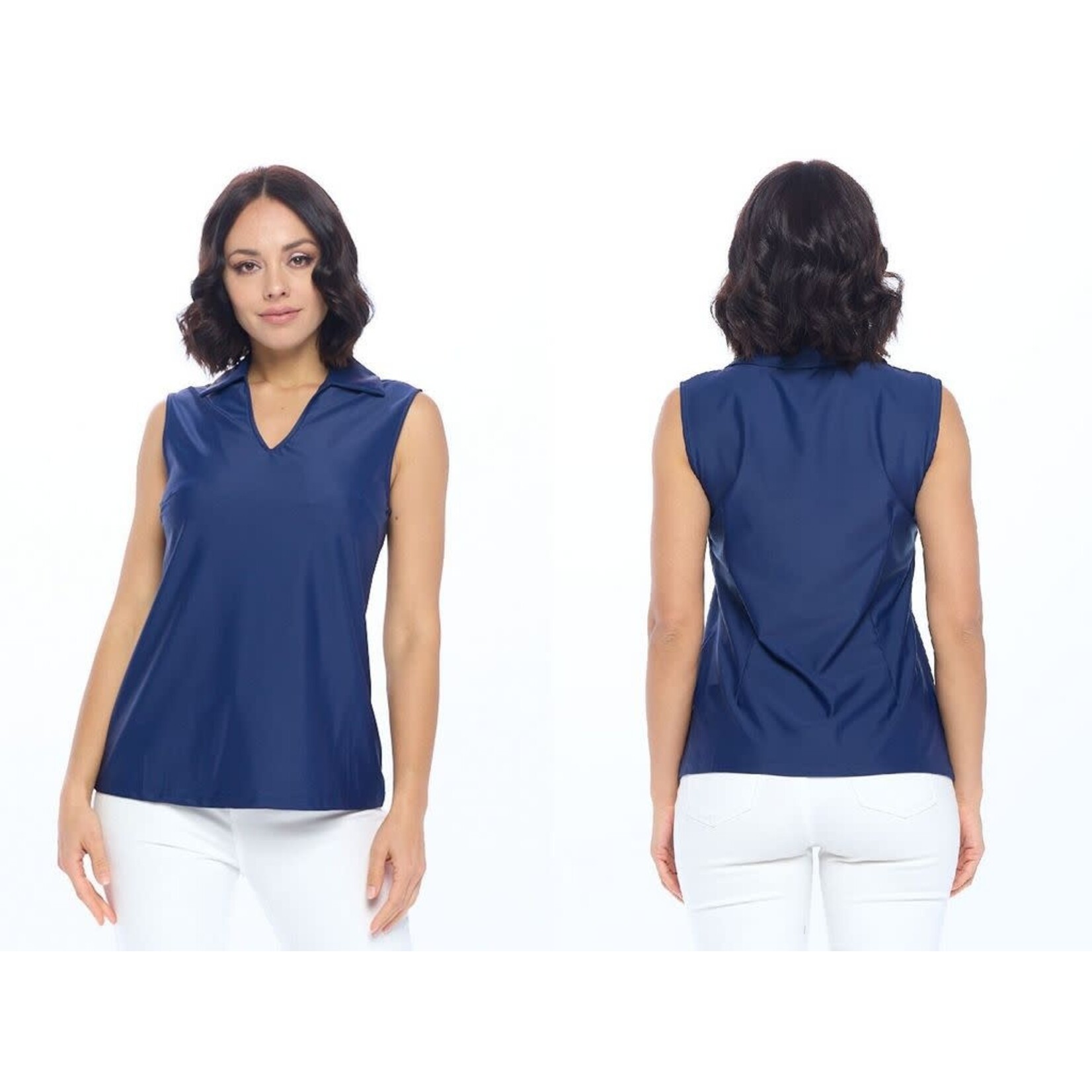ROSA SLEEVELESS POLO TOP