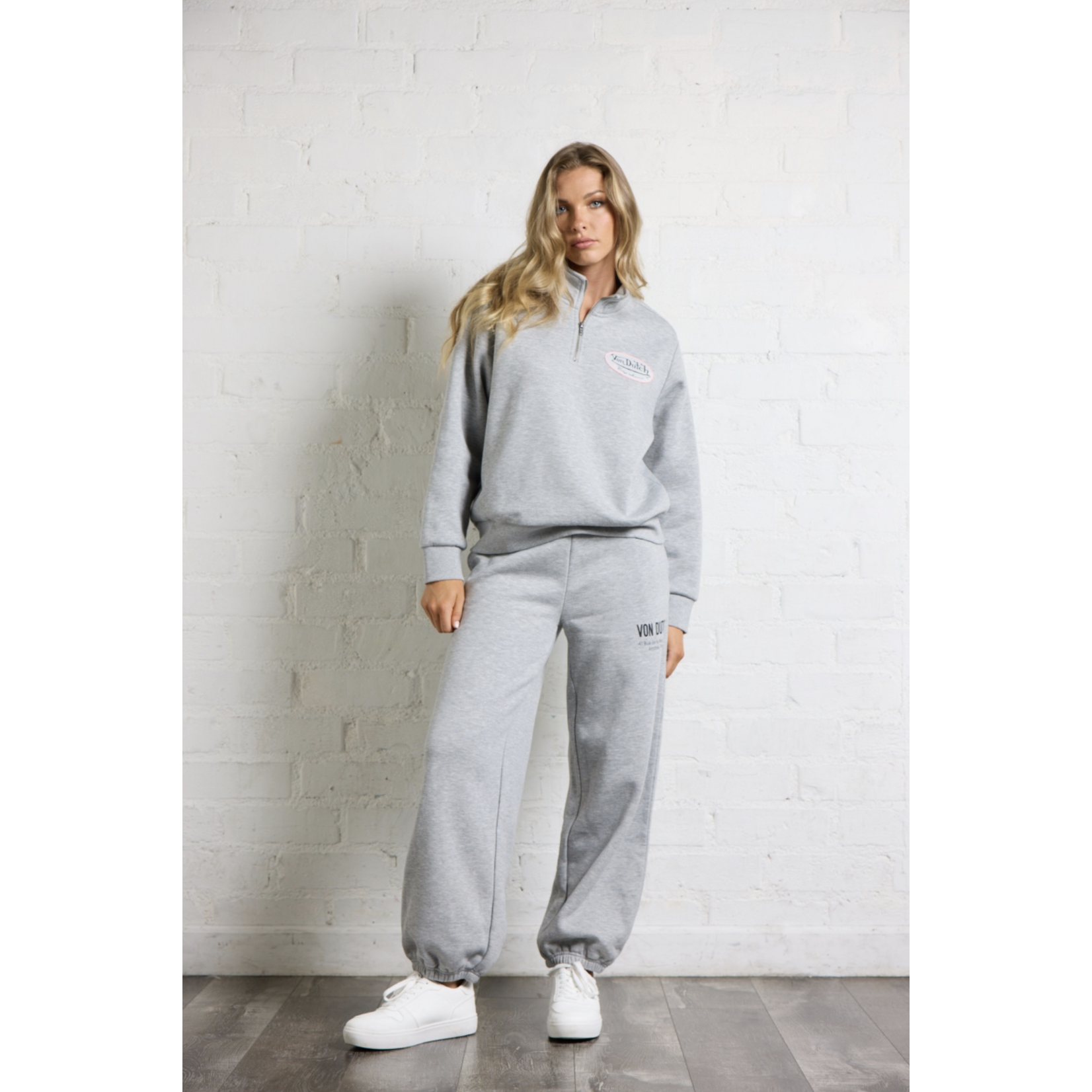 VINTAGE HAVANA X VON DUTCH GREY QUARTER ZIP