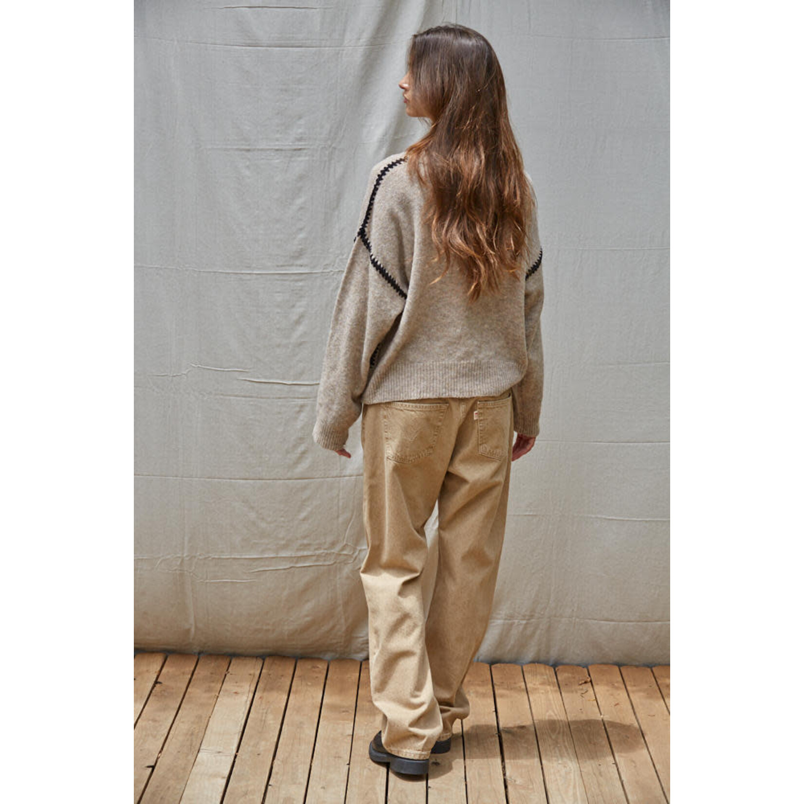 MOCHA WHIPSTITCH SWEATER