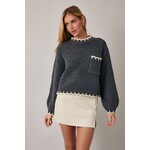LONG SLEEVE STITCH DETAIL SWEATER