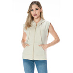 CREAM ZIP-UP VEST