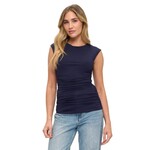 NAVY RUCHED TANK TOP