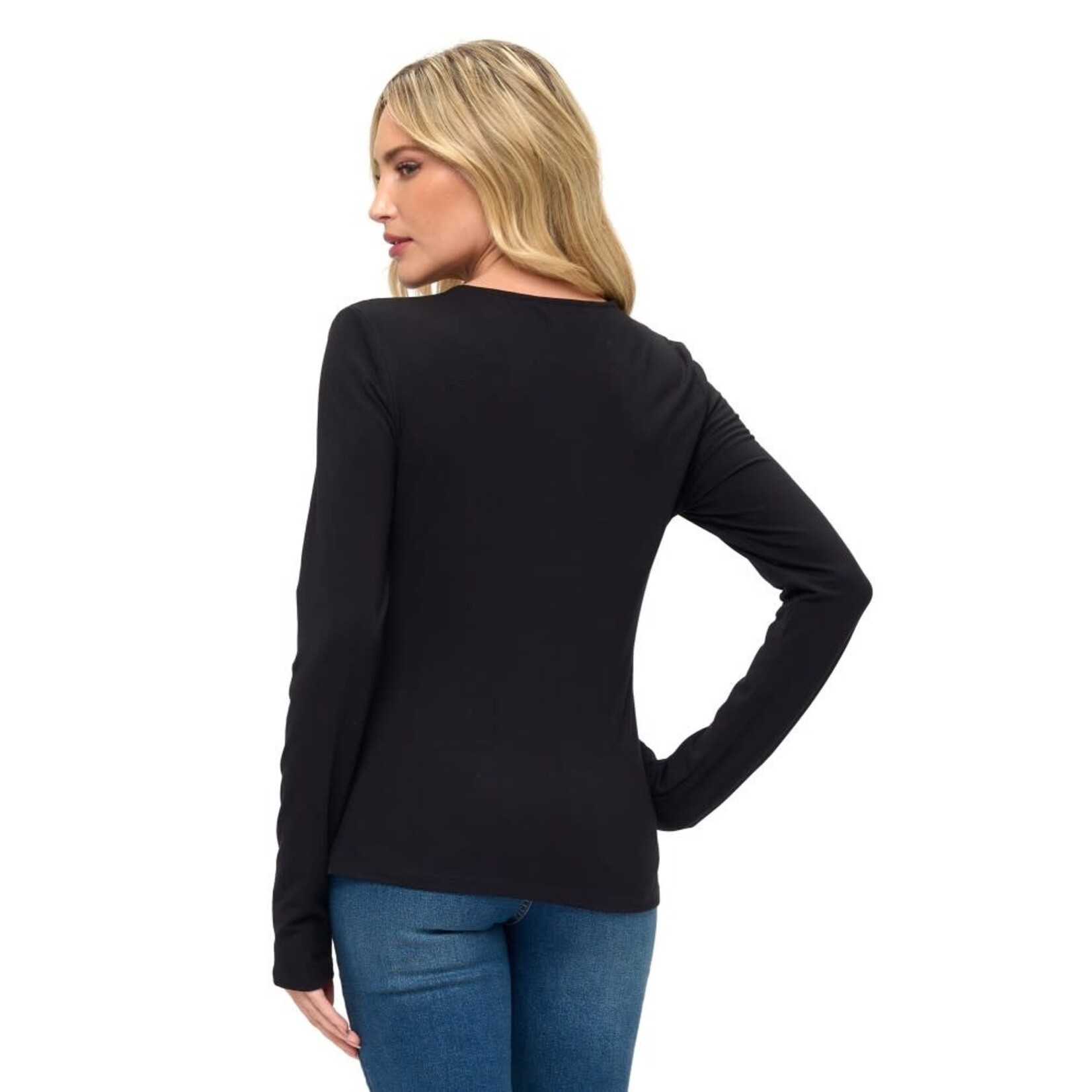 TRENDY LONG SLEEVE FITTED TOP (AVAILABLE IN BLACK & NAVY)