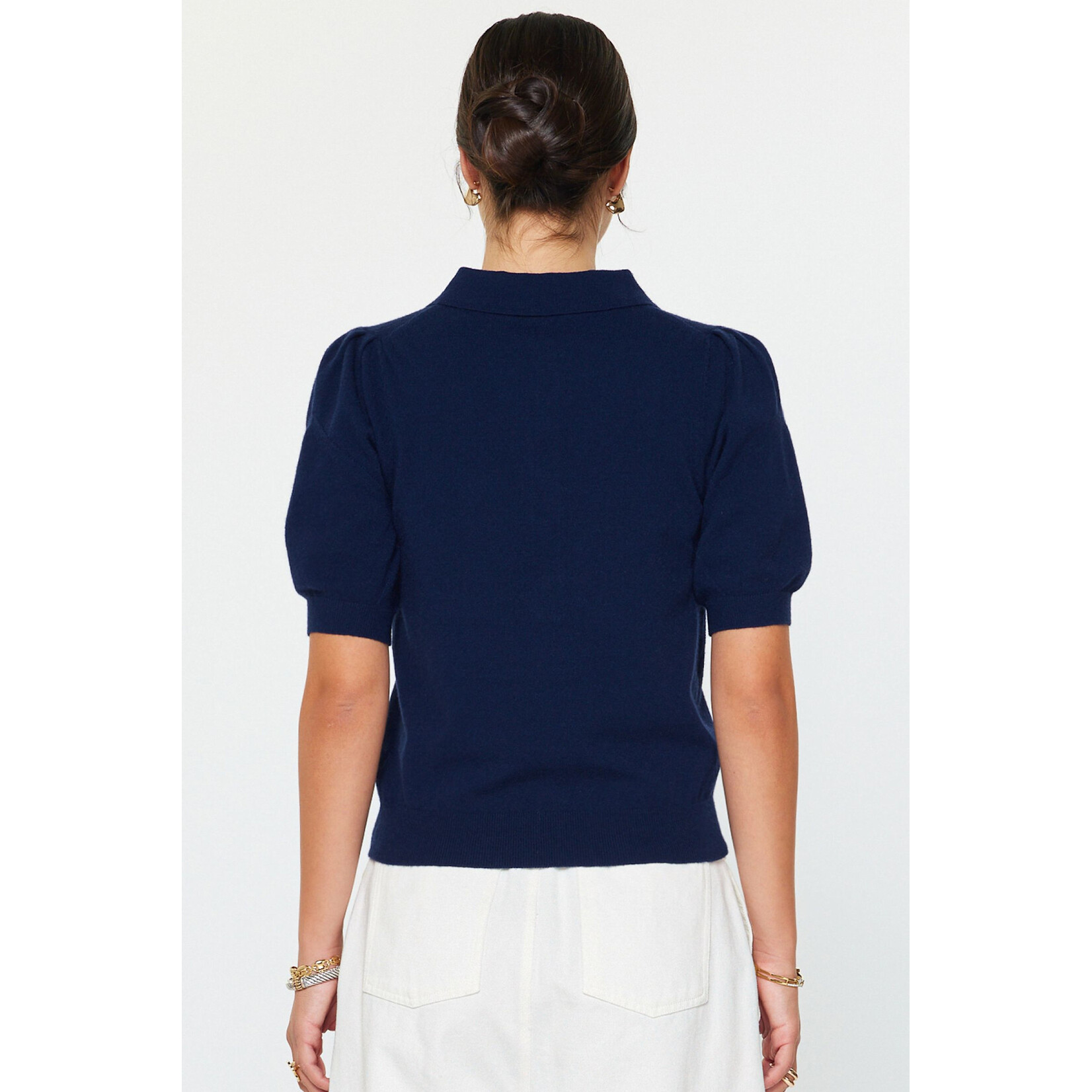 NAVY KNIT TOP