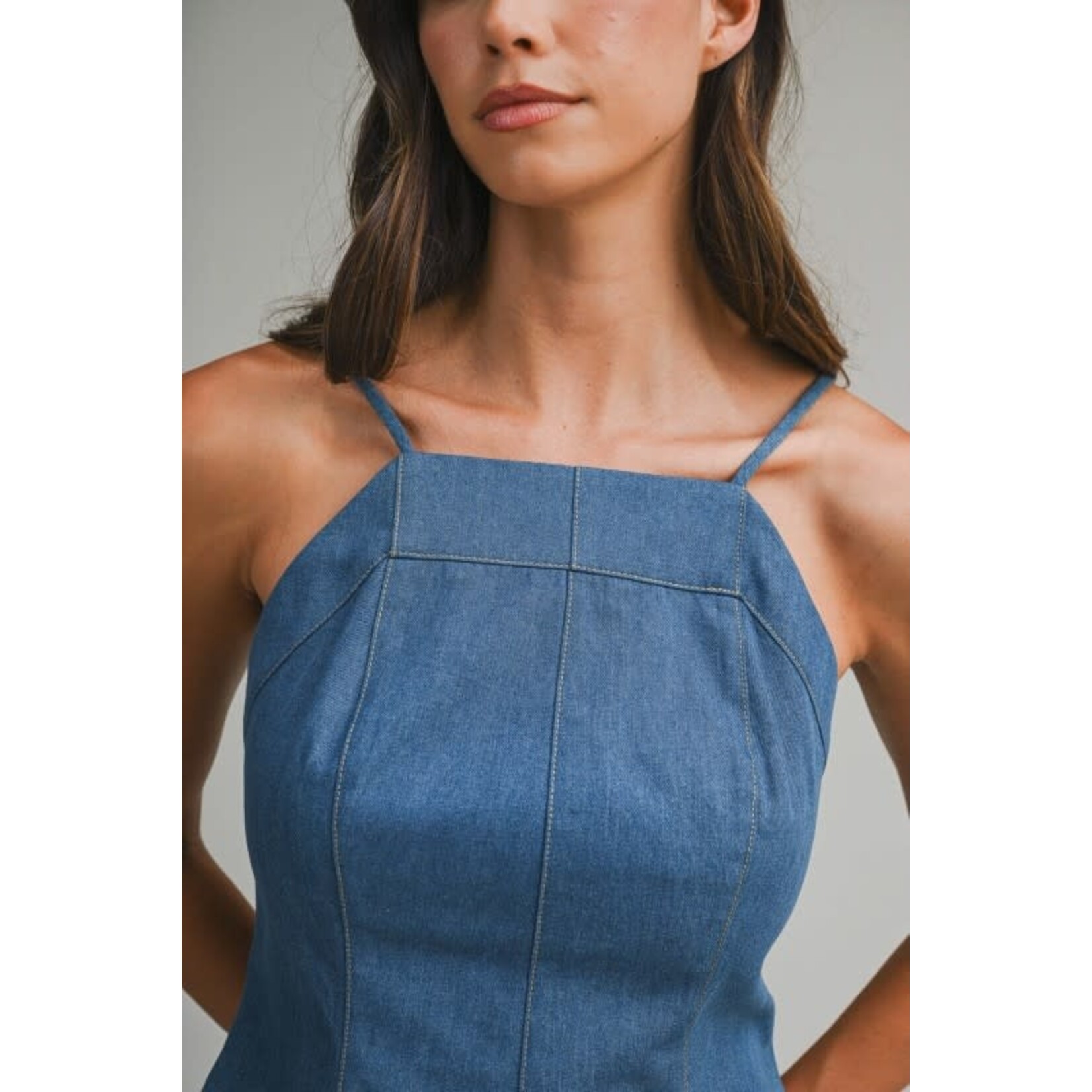 DENIM TOP AND SHORTS SET