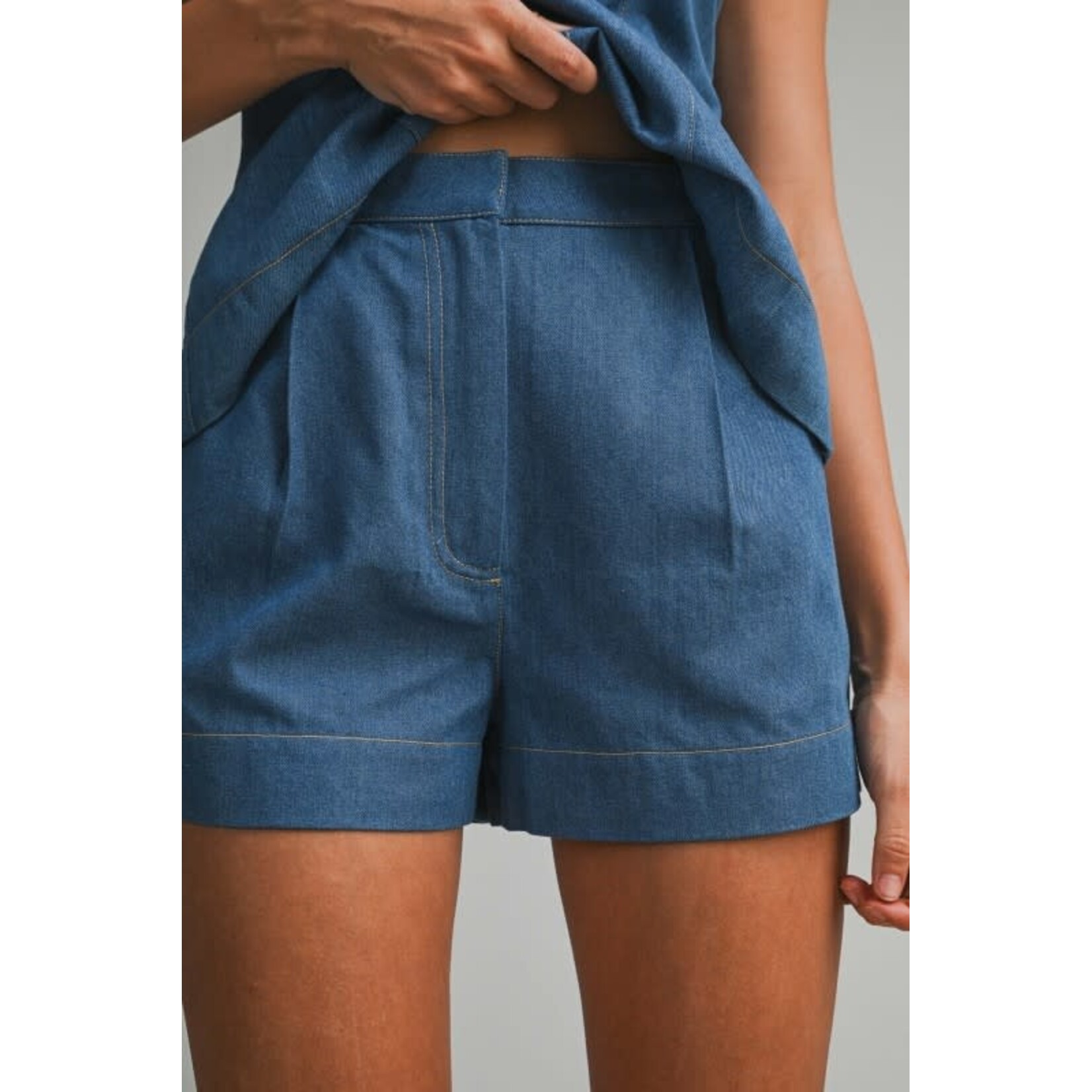 DENIM TOP AND SHORTS SET