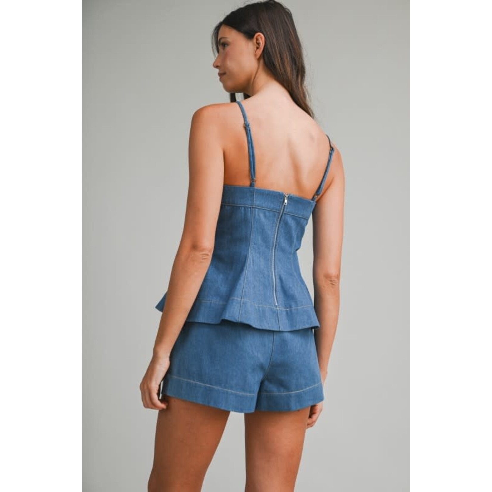 DENIM TOP AND SHORTS SET