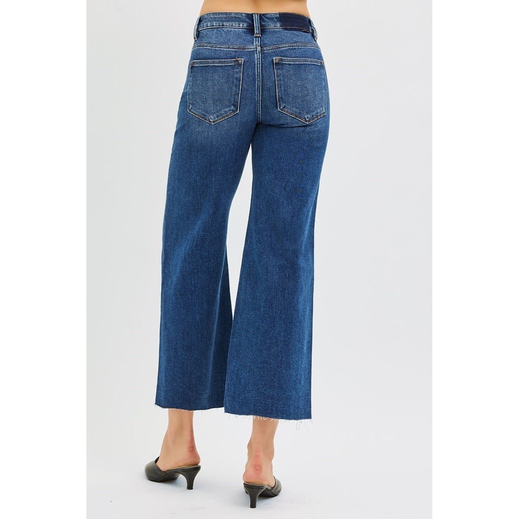 MID RISE DARK WASH JEANS