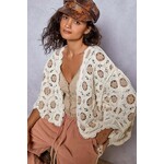CREAM/LATTE CROCHET CARDIGAN