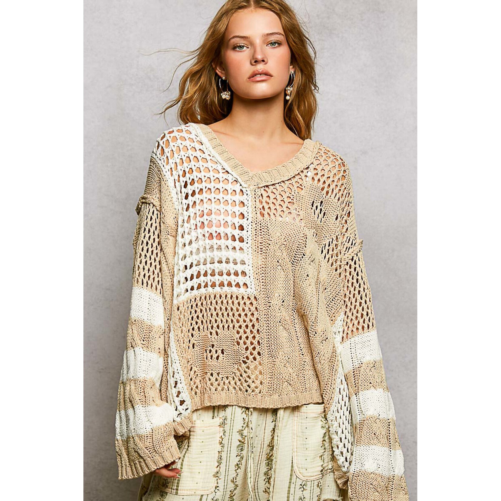 BEIGE & CREAM PULLOVER