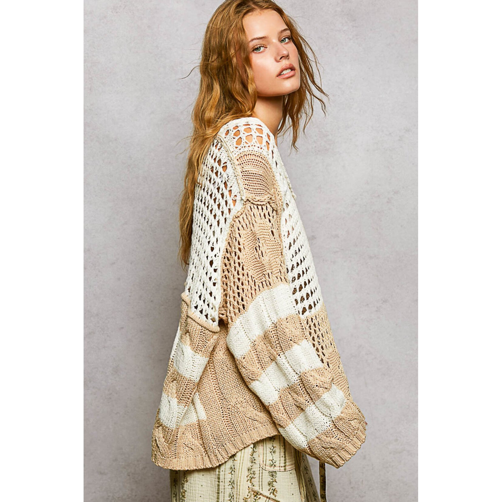 BEIGE & CREAM PULLOVER