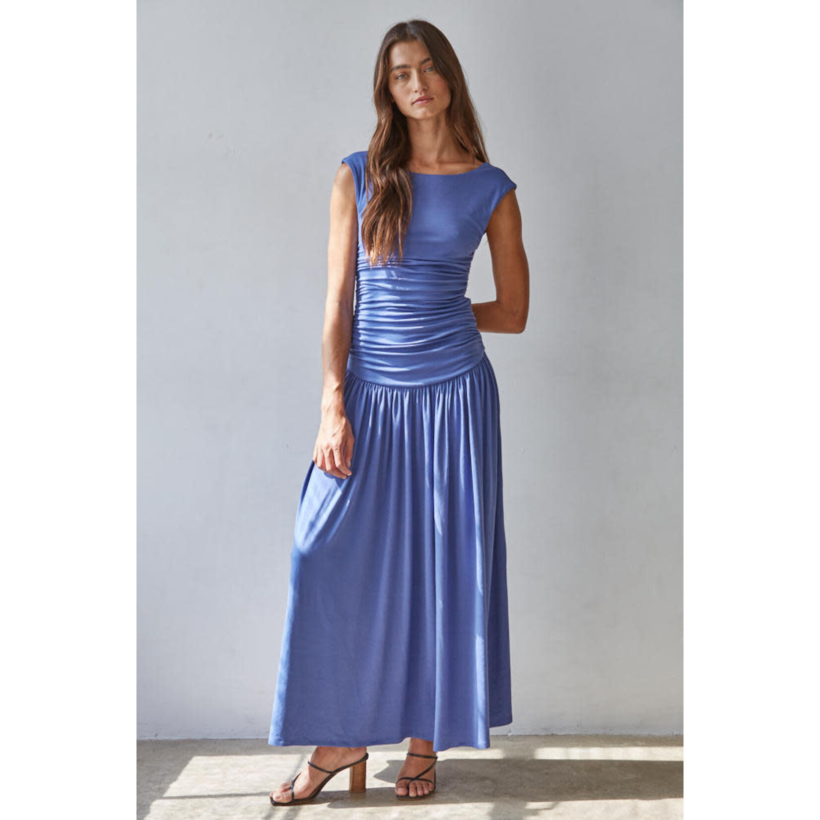 VIOLET BLUE RUCHED MAXI DRESS