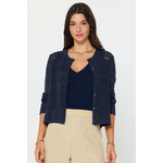 NAVY CROCHET KNIT CARDIGAN